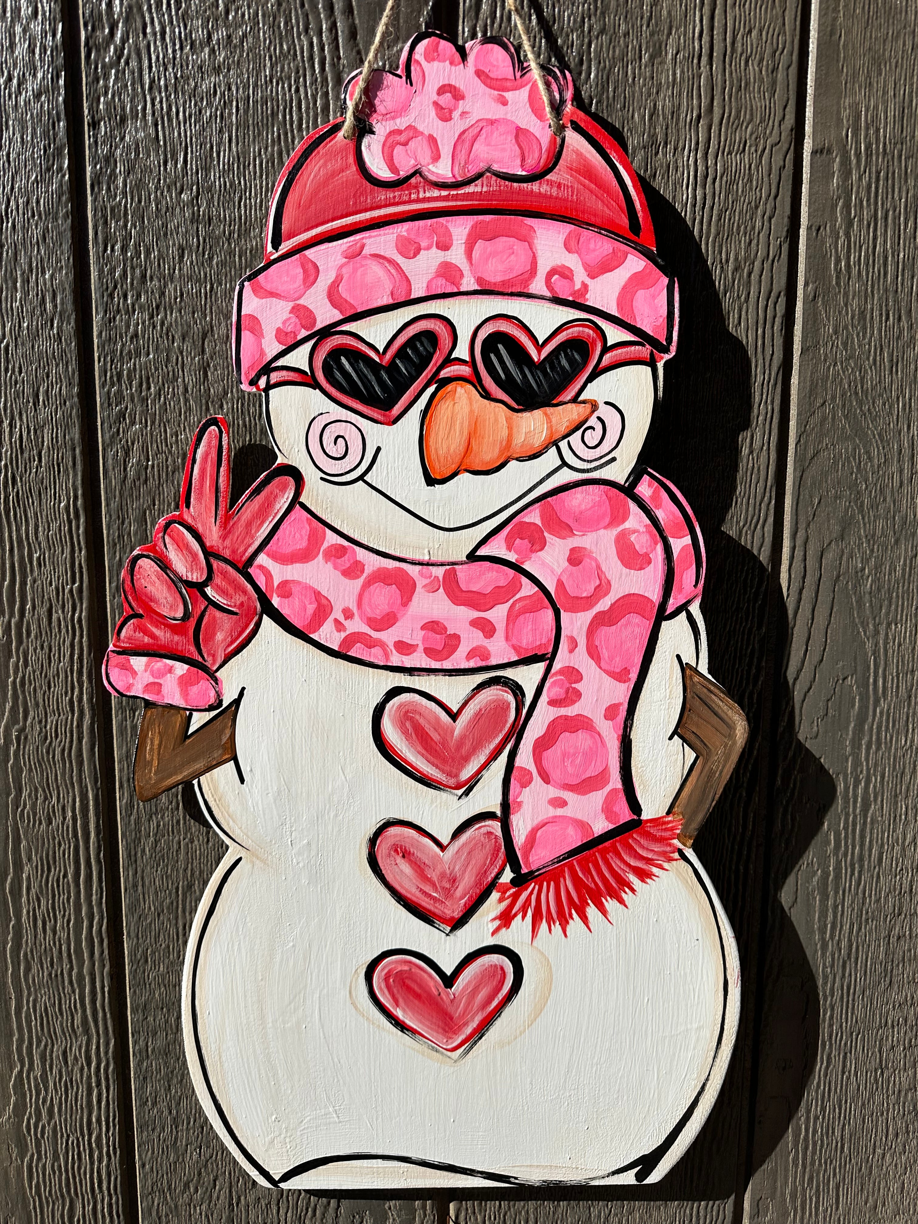 Valentine Snowman Door Hanger