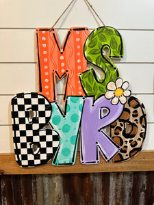 Teacher Name Door Hanger