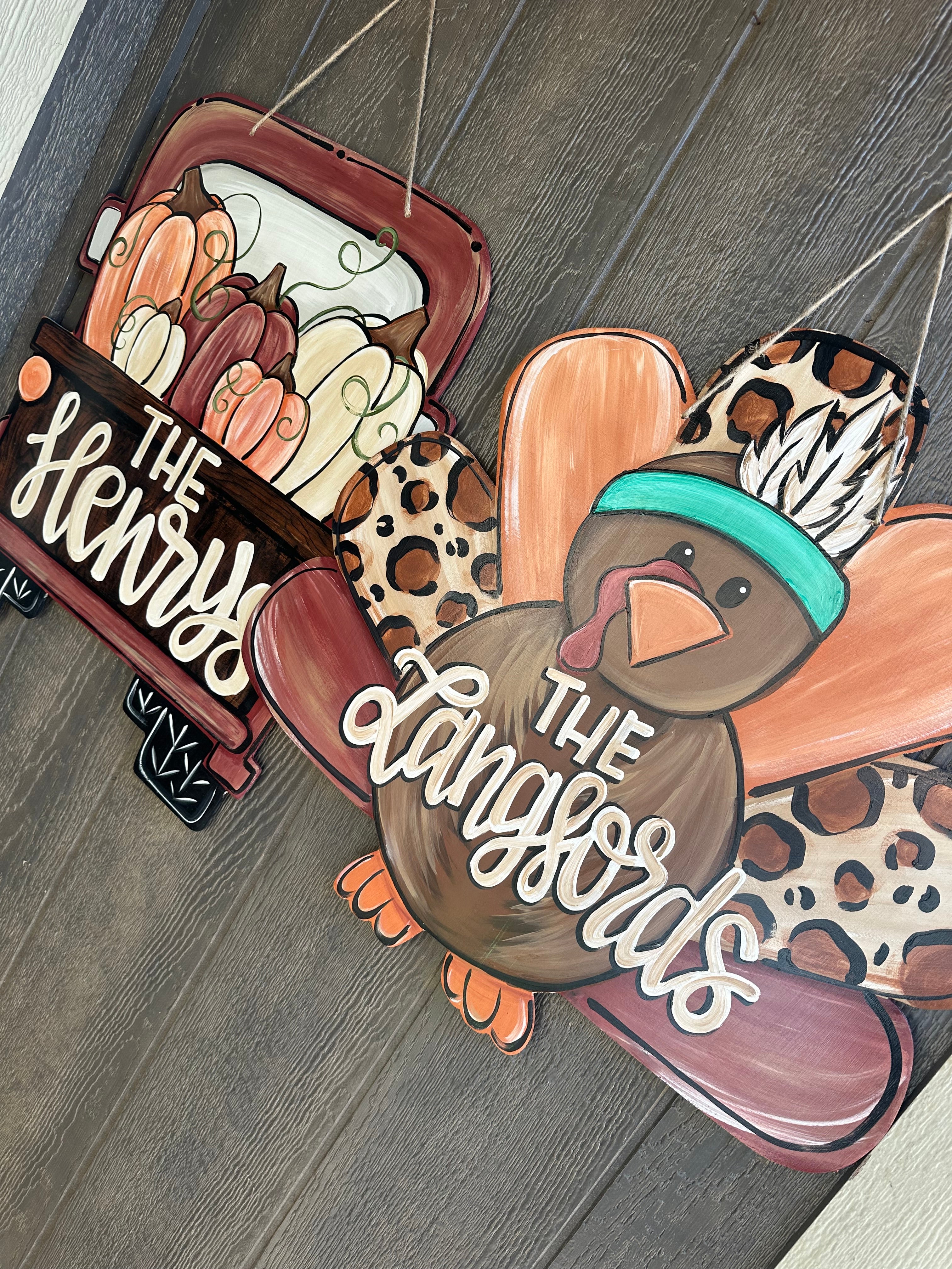 Pumpkin Truck Door Hanger