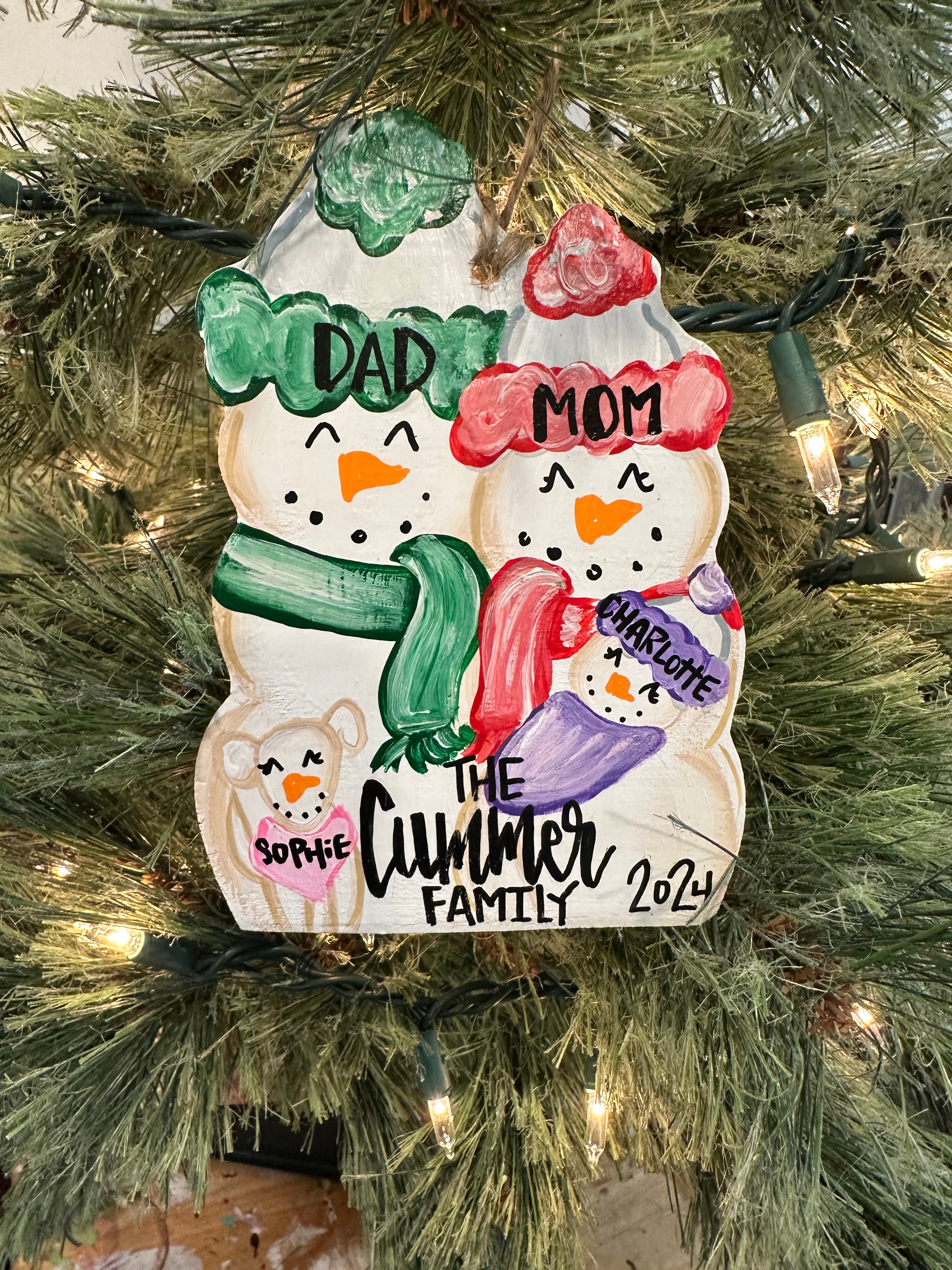 SnowFam Christmas Ornament