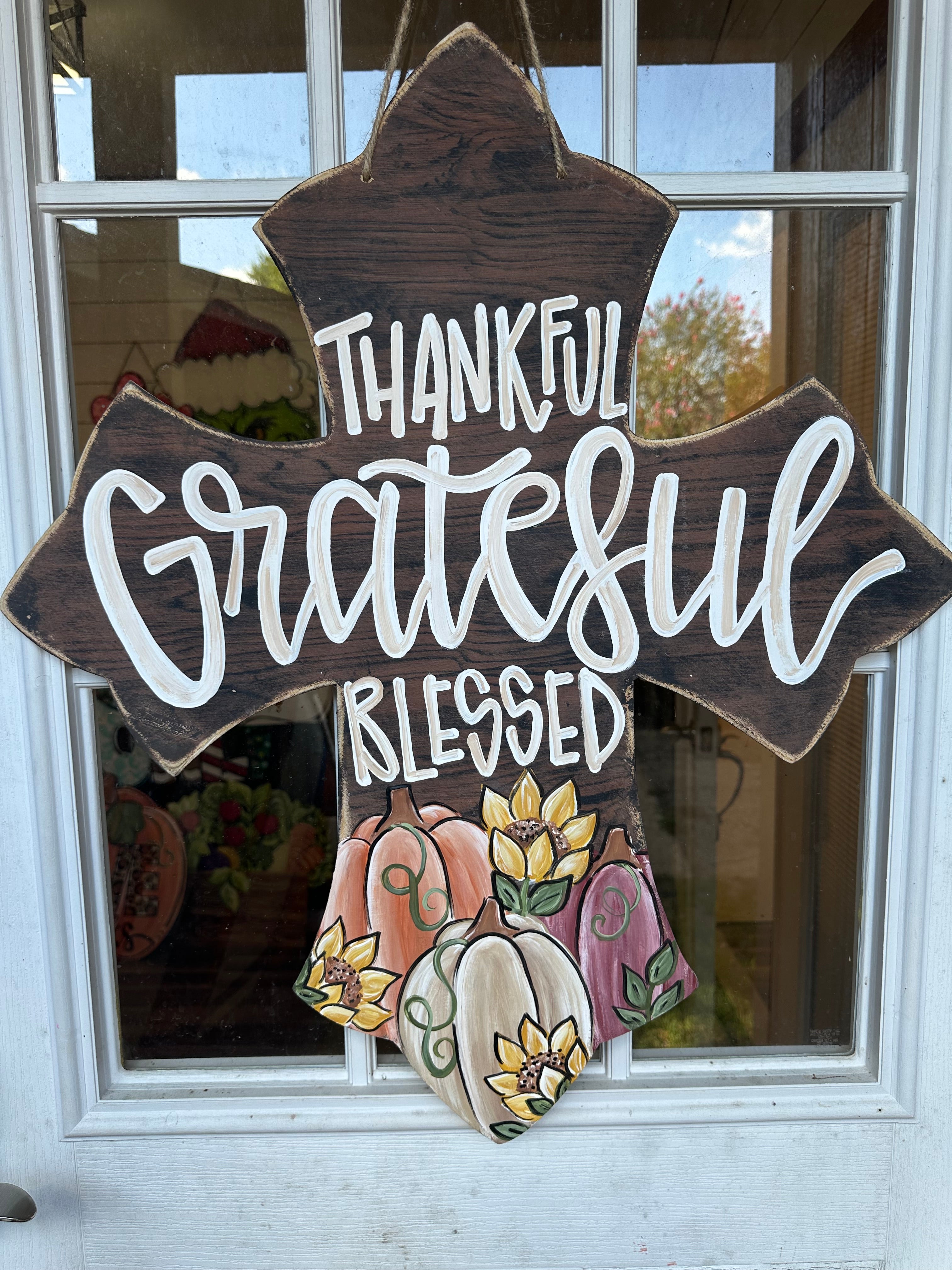 Pumpkin Cross Door Hanger
