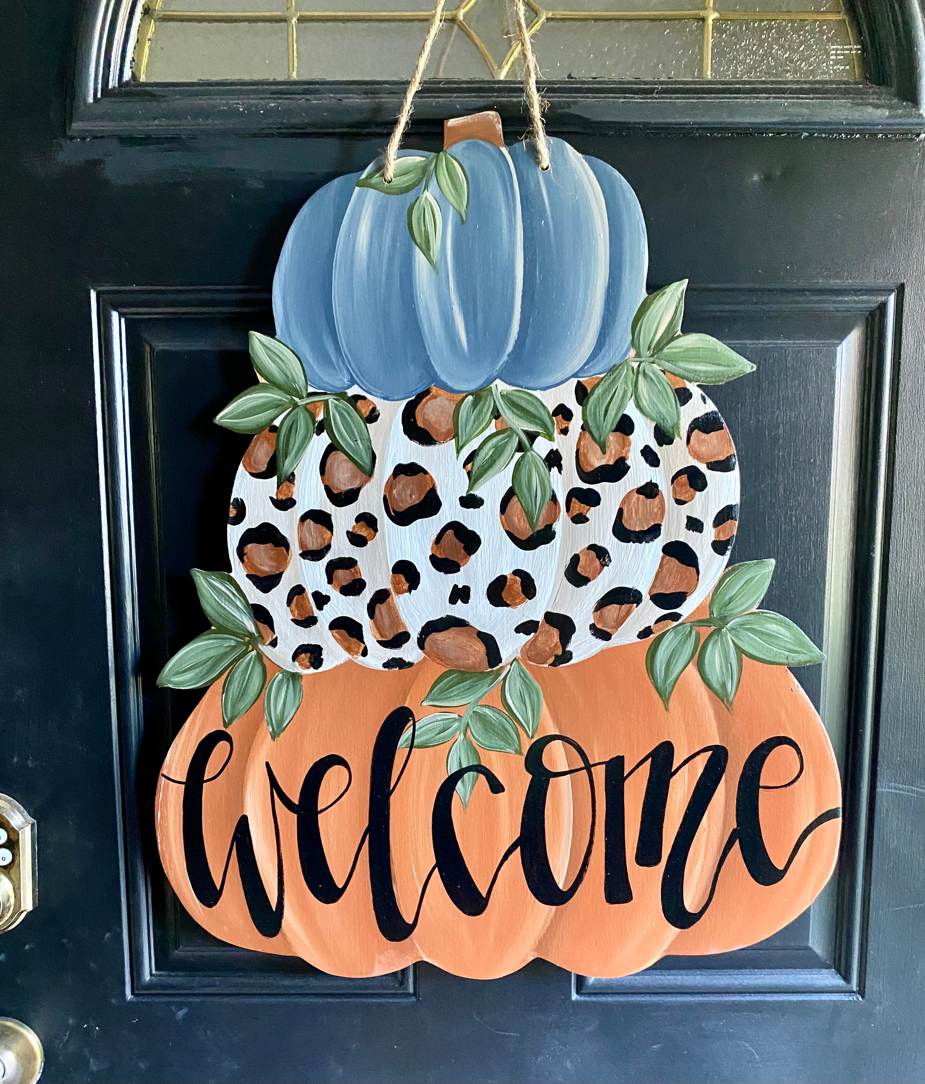 Leopard Fall Pumpkin Stack