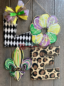 Mardi Gras Love Door Hanger