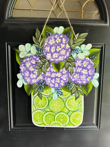 Hydrangeas&Limes Door Hanger