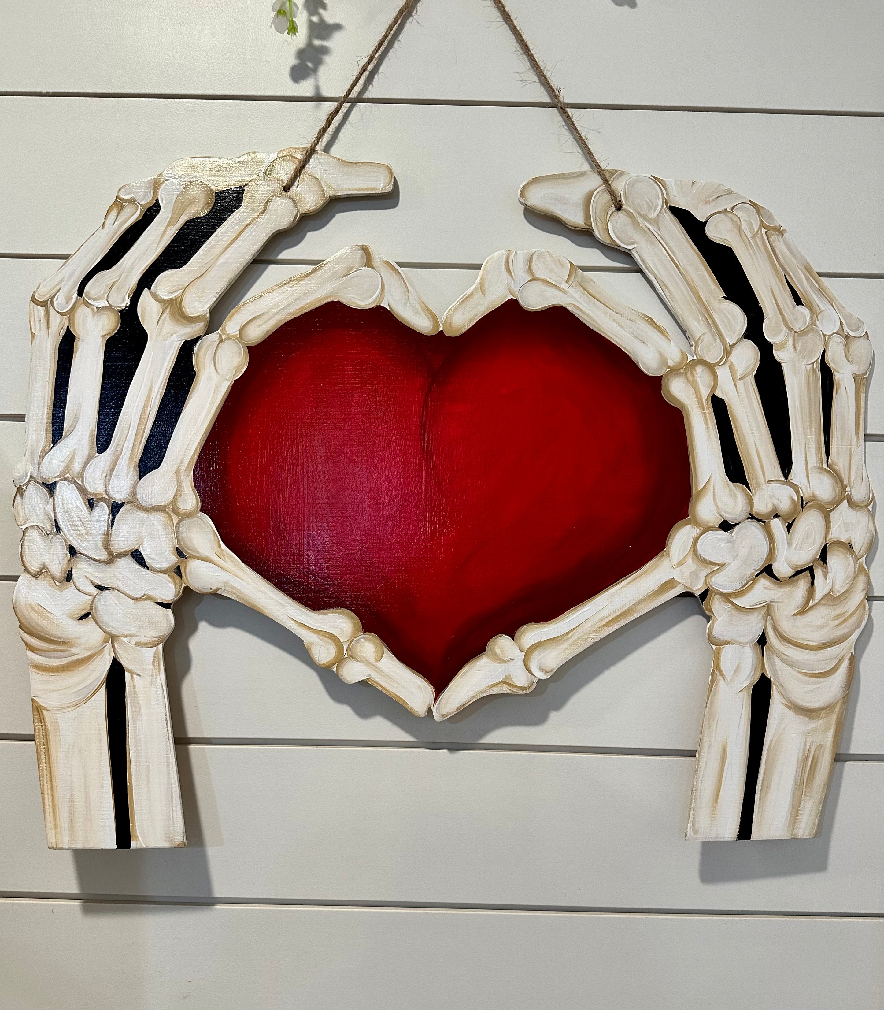 Skeleton Heart Hands Door Hanger