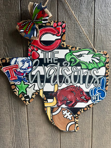 TX School Spirit Door hanger