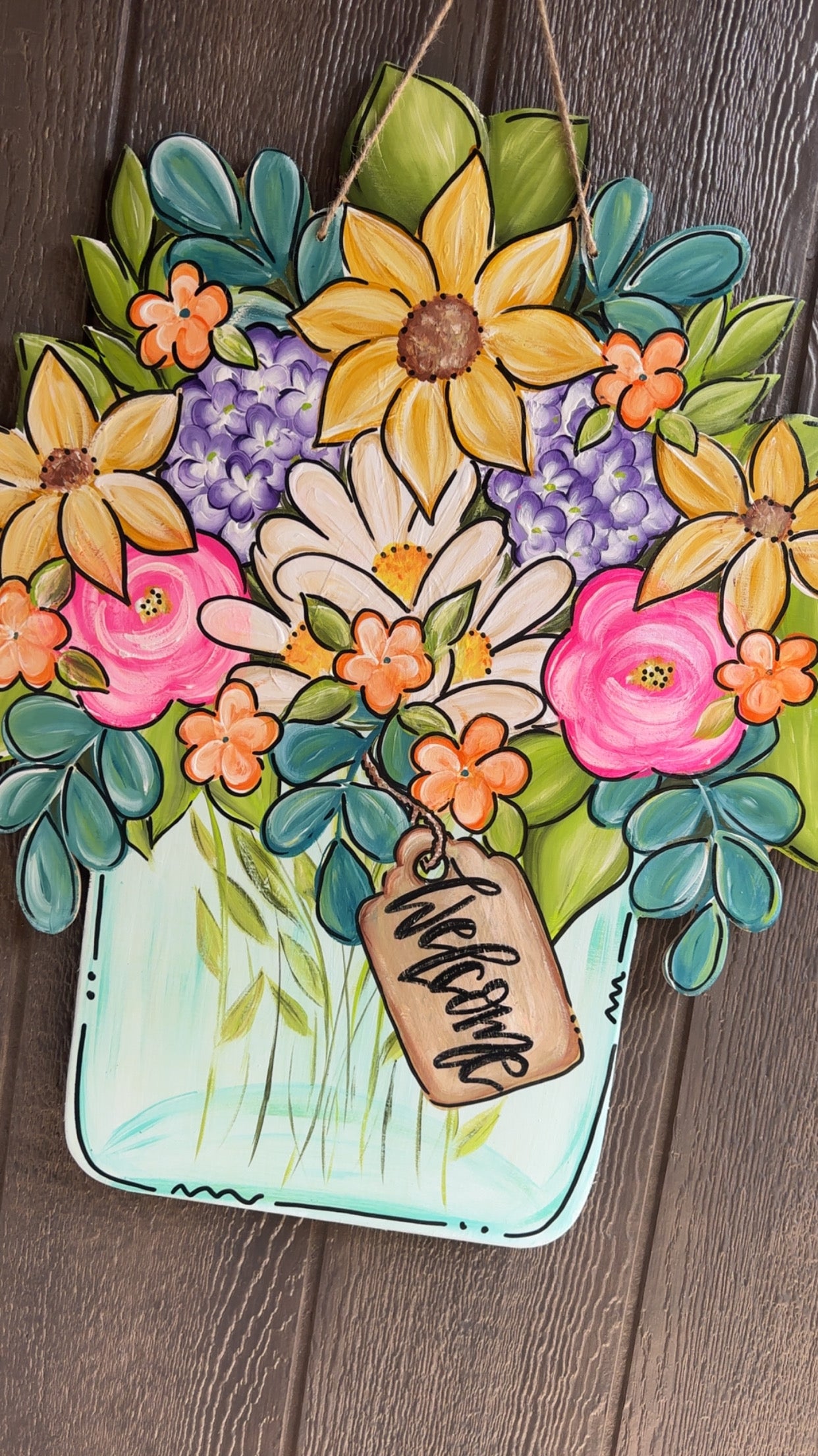 Floral Jar Door Hanger