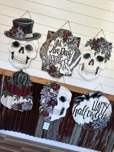 Floral Skull Door Hanger