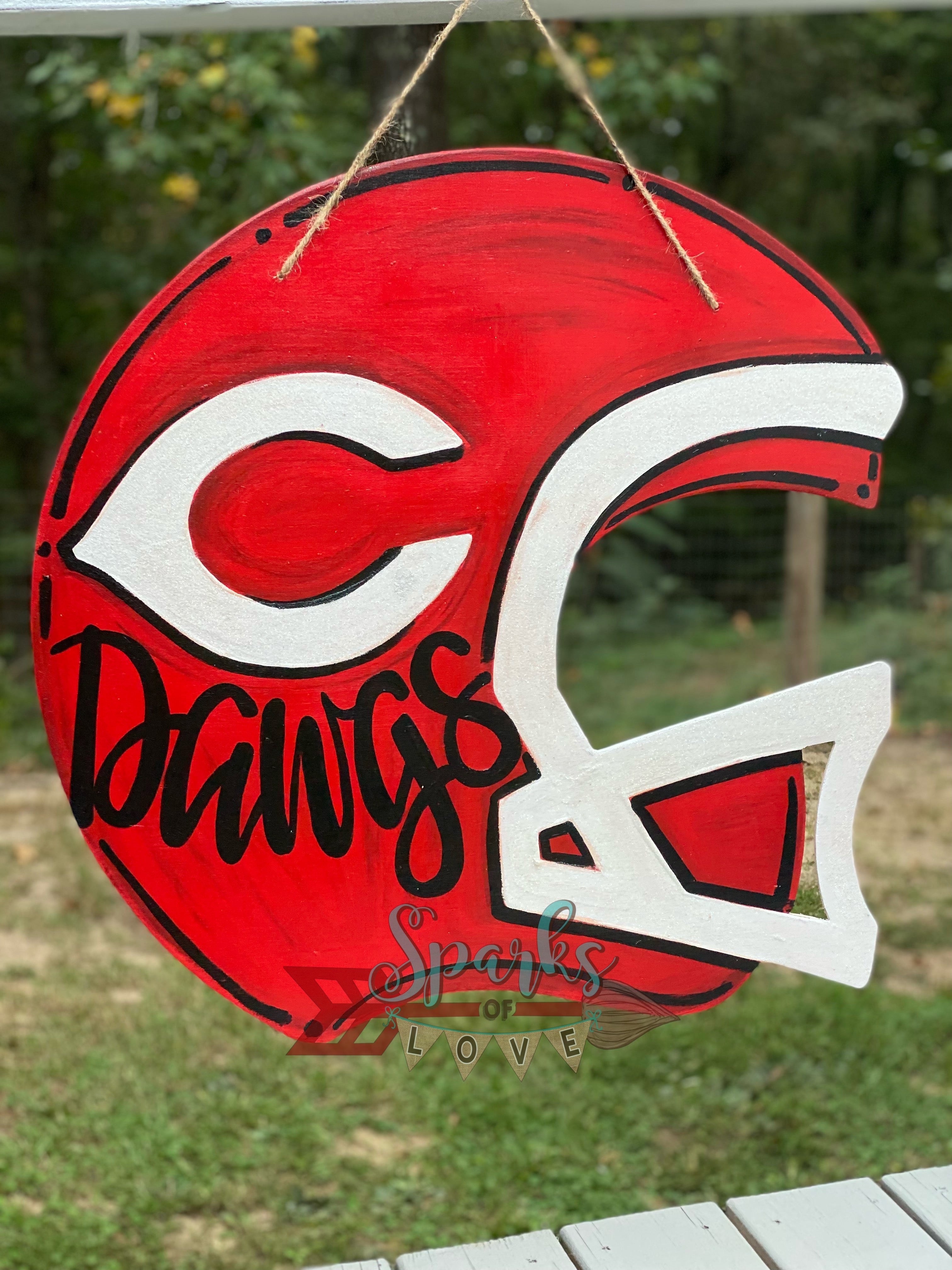 Football Helmet Door Hanger – Sparks Of Love