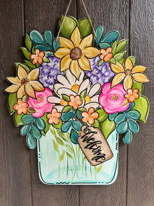 Floral Jar Door Hanger