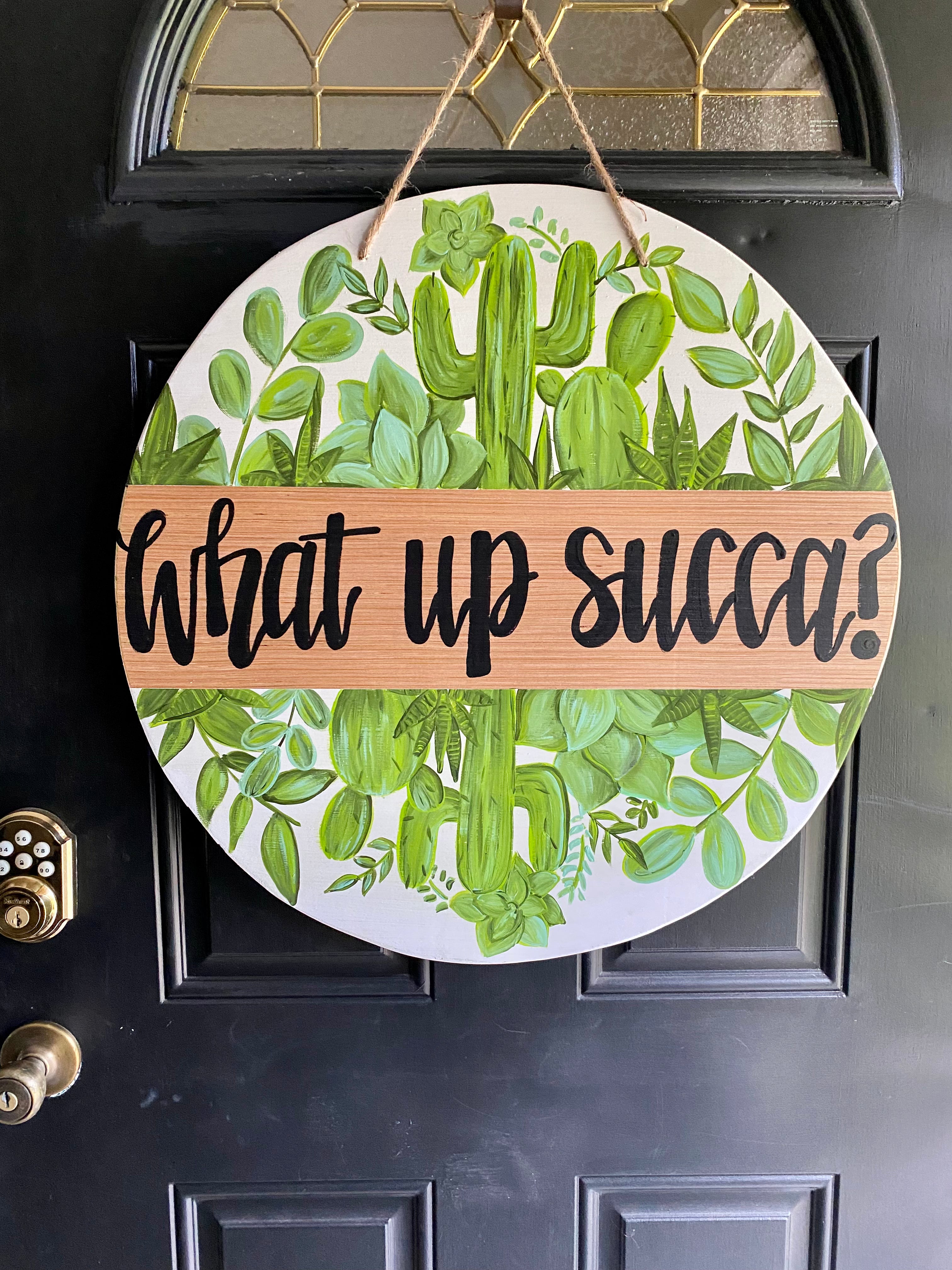succulent door hanger Succulent Circle Door Hanger – Sparks Of Love