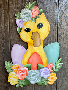 Floral Duck Door Hanger