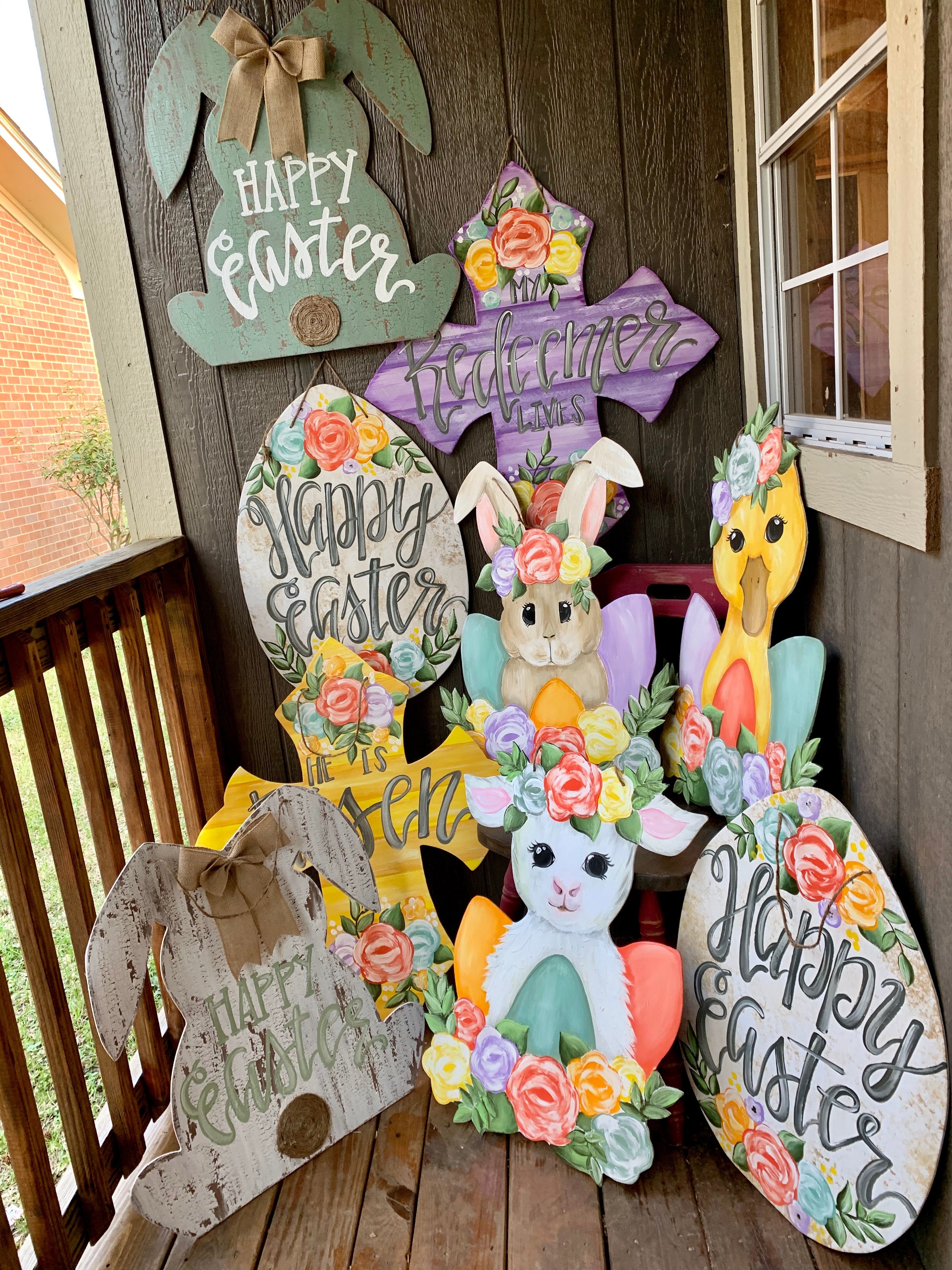 Floral Bunny Door Hanger