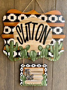 Aztec & Cactus Hospital Door Hanger