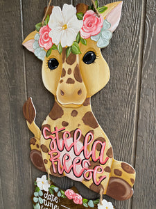 Girl Giraffe Hospital Door Hanger