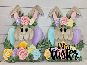 Floral Bunny Door Hanger