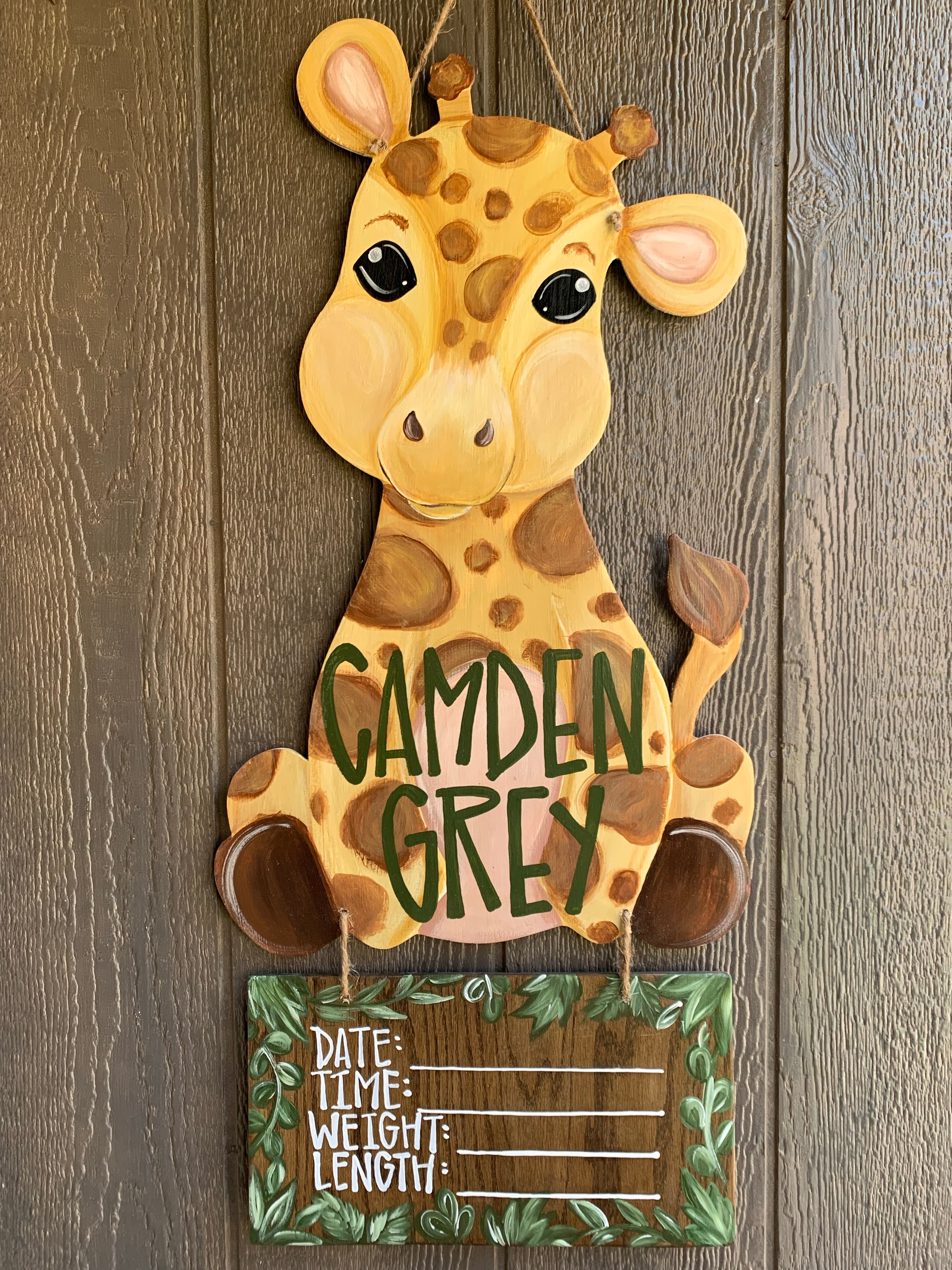 Giraffe Hospital Door Hanger